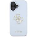 Guess Hardcase PU Grained Big 4G and Classic Logo -suojakuori iPhone 16 6,1":lle, sininen