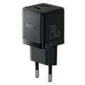 Baseus Palm Fast Charger Wall Charger 20W USB-C USB-A EU Cluster Black