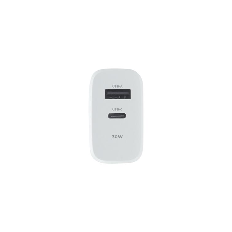 Maxlife MXTC-10-30AC PD QC laturi 1x USB-C 1x USB 30W valkoinen