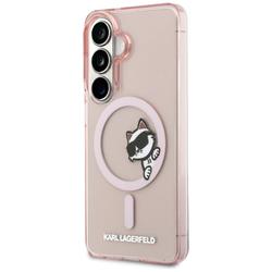 Karl Lagerfeld case IML Peekaboo Choupette MagSafe for Samsung Galaxy S26 pink