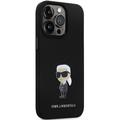 Karl Lagerfeld -suojakuori iPhone 14 Pro 6,1" KLHCP14LSMHKNPK musta HC silikoni Ikonik Metal Pin
