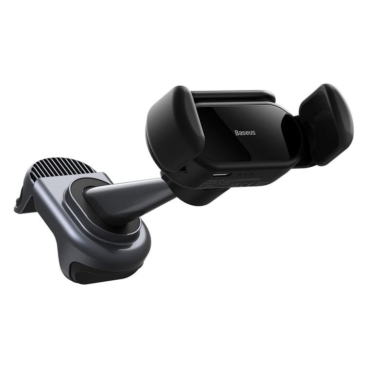 Baseus autoteline T-Space musta tuuletusritil&auml;&auml;n, aurinkokennolla