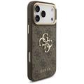 Guess 4G Big 4G Classic Logo Big Strap Metal Buttons -suojakuori iPhone 17 Pro Maxille, ruskea