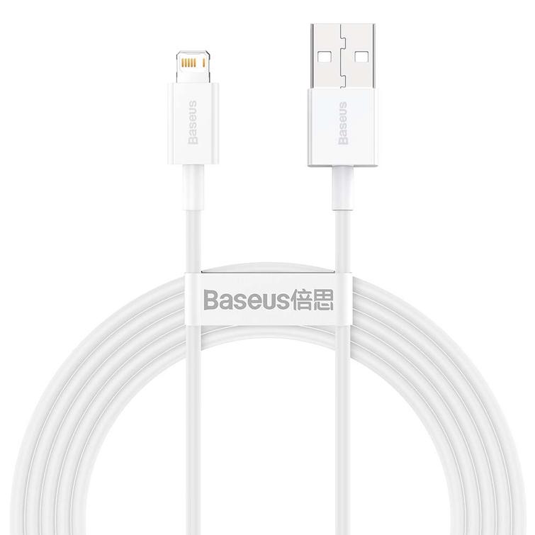 Baseus Superior USB - Lightning -kaapeli 2,0 m 2,4A valkoinen