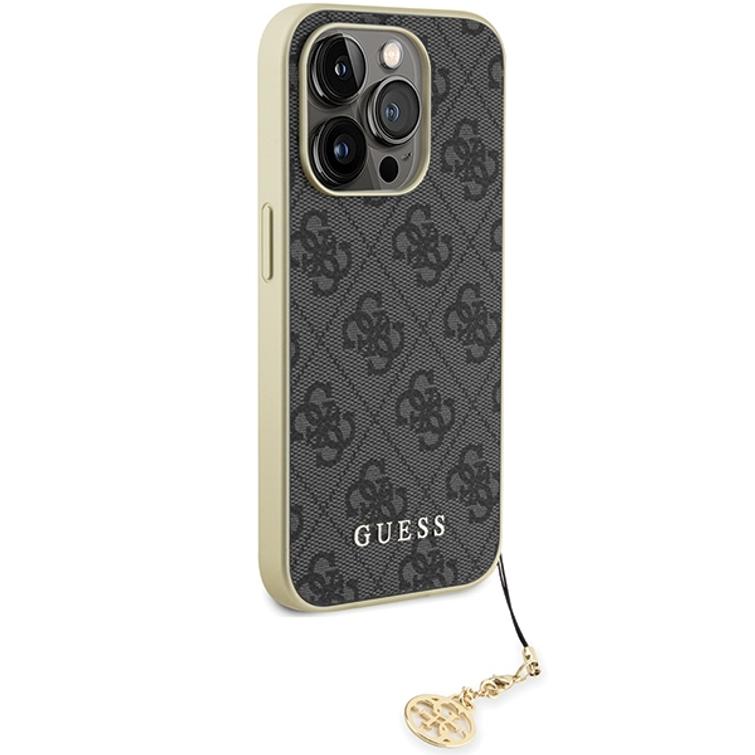 Guess iPhone 15 Pro 6,1" -puhelimen suojakuori GUHCP15LGF4GGR harmaa kovakuori 4G Charms Collection