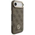 Guess 4G Strass Logo & Big Strap Metal Buttons MagSafe -kotelo iPhone Airille, ruskea
