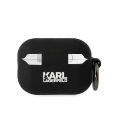 Karl Lagerfeld Airpods Pro 2 -kuulokkeiden suojakuori KLAP2RUNIKK musta 3D-silikoni NFT Karl