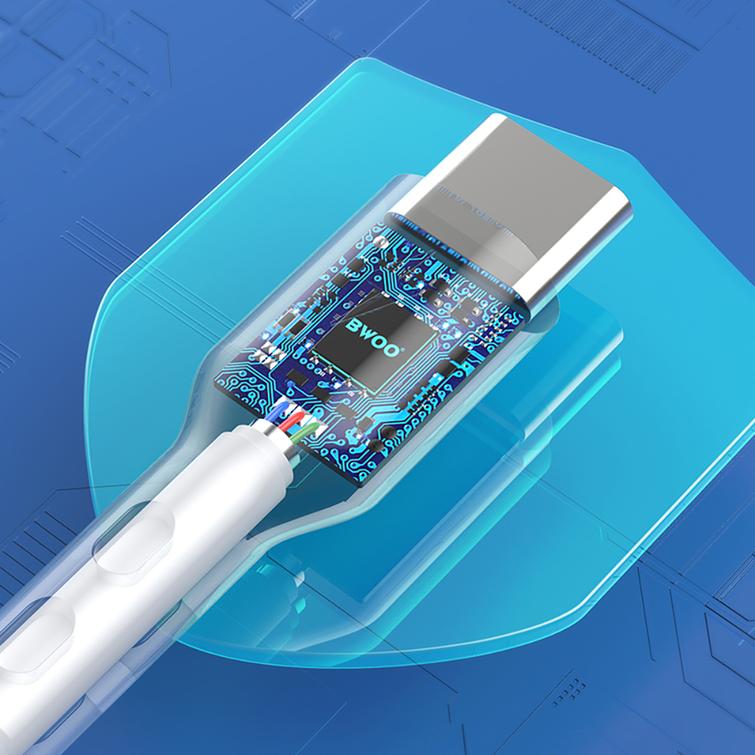 BWOO-kaapeli USB - USB-C 1m 3A Valkoinen BO-X172C