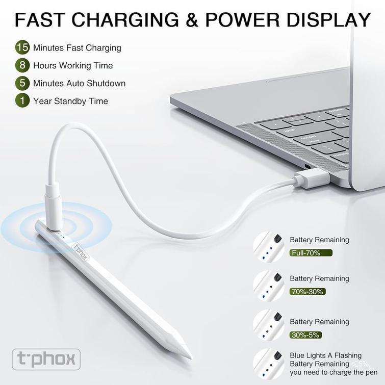 T-PHOX STYLUS ERA 1 FOR APPLE USB-C CHARGING WHITE