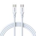 BWOO-kaapeli USB-C - USB-C 2m 60W ABS + TPE valkoinen
