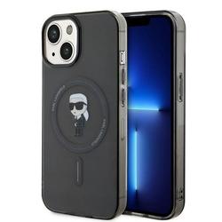 Karl Lagerfeld iPhone 15 6,1" KLHMP15SHFCKNOK -suojakuori, musta, kovakuori IML Ikonik MagSafe