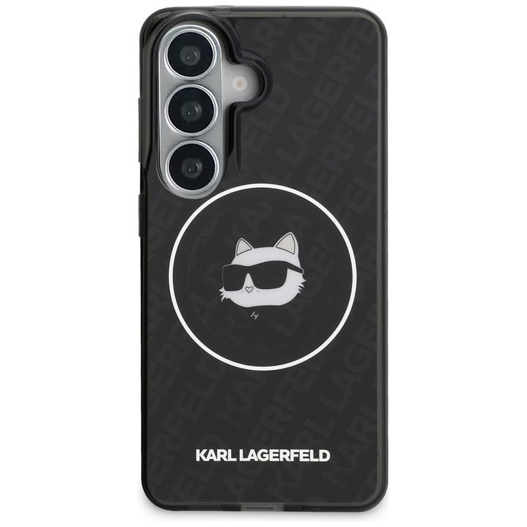 Karl Lagerfeld case IML Repeated Choupette MagSafe for Samsung Galaxy S26 black
