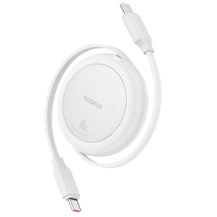 Baseus Free2Pull Mini -latauskaapeli USB-C - USB-C 60W 1m Kuunvalkoinen