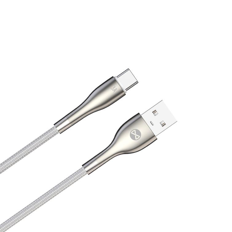 Forever Sleek -kaapeli USB - USB-C 1,0 m 3A valkoinen