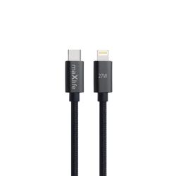 Maxlife MXUC-12 kaapeli USB-C - Lightning 2,0 m 27W musta