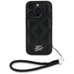 Karl Lagerfeld HC Quilted PU -suojakuori iPhone 16 Prolle, musta