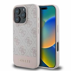 Guess iPhone 16 Pro 6,3" -puhelimen suojakuori GUHCP16LG4GLPI pinkki kovakuori 4G alaraita