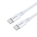 BWOO-kaapeli USB-C - USB-C 2m 60W ABS + TPE valkoinen