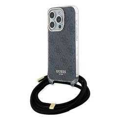 Guess iPhone 15 Pro 6,1" suojakuori GUHCP15LHC4SEK musta HC CROSSBODY CORD 4G PRINT