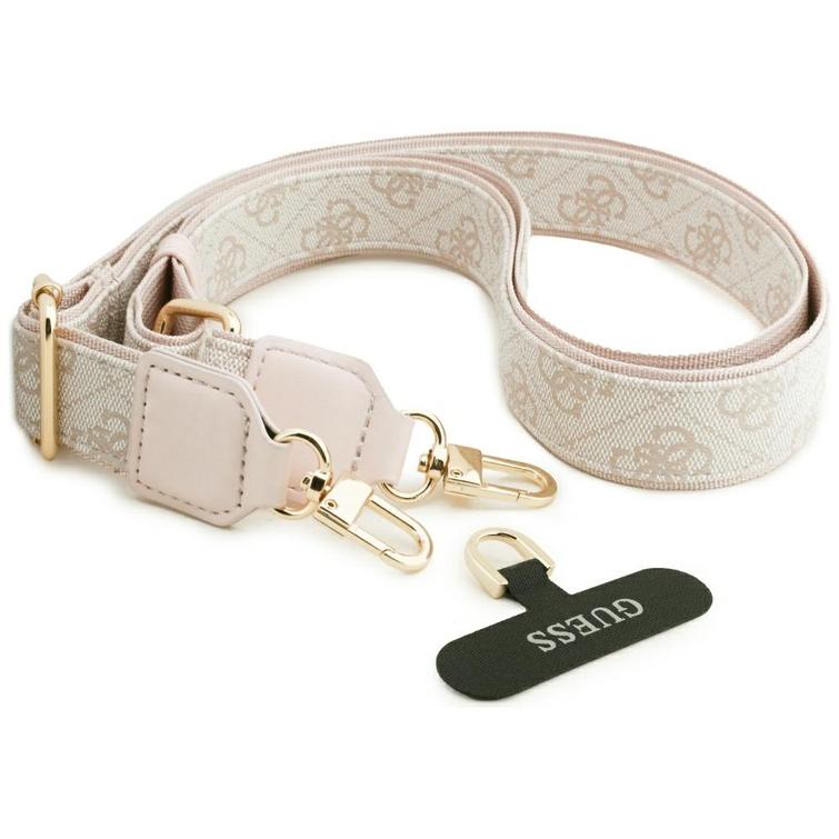 Guess 4G Big 4G Classic Logo Big Strap -metallinappisuojakuori iPhone 17 Pro Maxille, pinkki