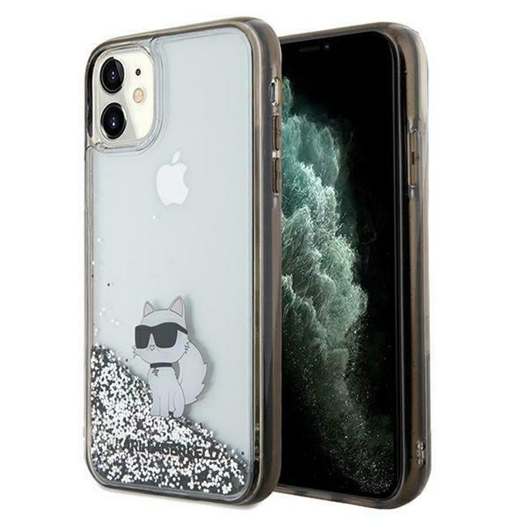 Karl Lagerfeld iPhone 11 -suojakuori KLHCN61LKCNSK l&auml;pin&auml;kyv&auml; HC LIQ. GLITTER C