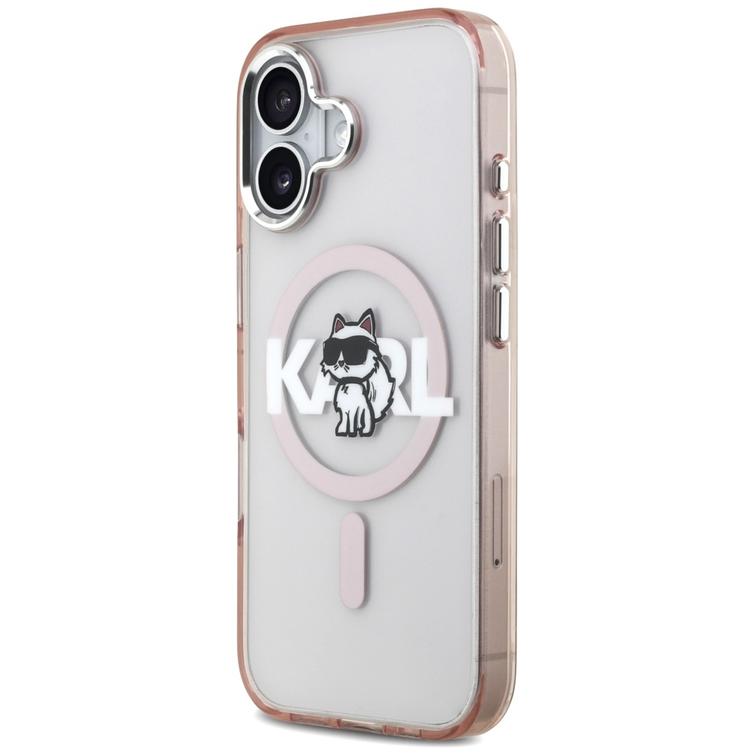 Karl Lagerfeld suojakuori iPhone 17 6,1" IML Choupette Sketch Logo MagSafe vaaleanpunainen