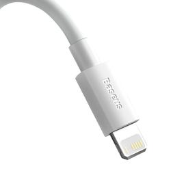 Baseus-kaapeli Simple Wisdom PD USB-C - Lightning 1,5 m valkoinen 20W