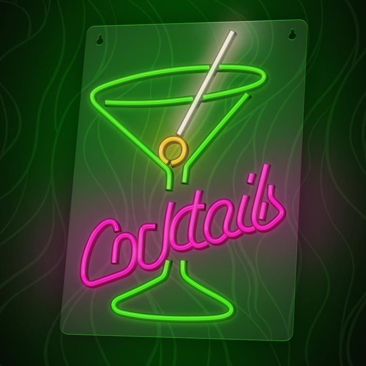 Neon PLEXI LED COCKTAILS -valot, pinkki, vihreä FPNE02X Forever Light