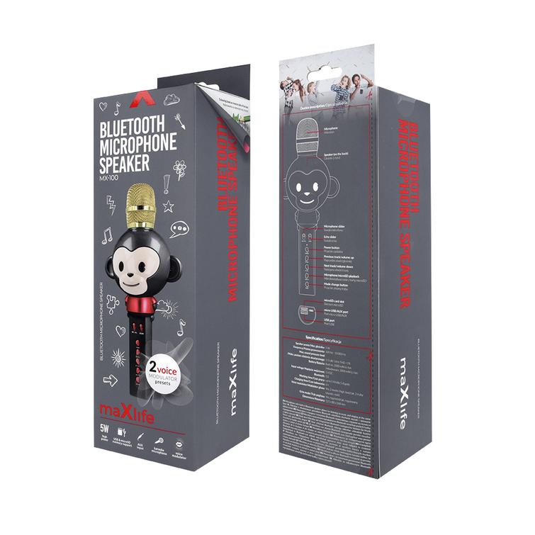 Maxlife BT -mikrofoni kaiuttimella Animal MX-100 musta