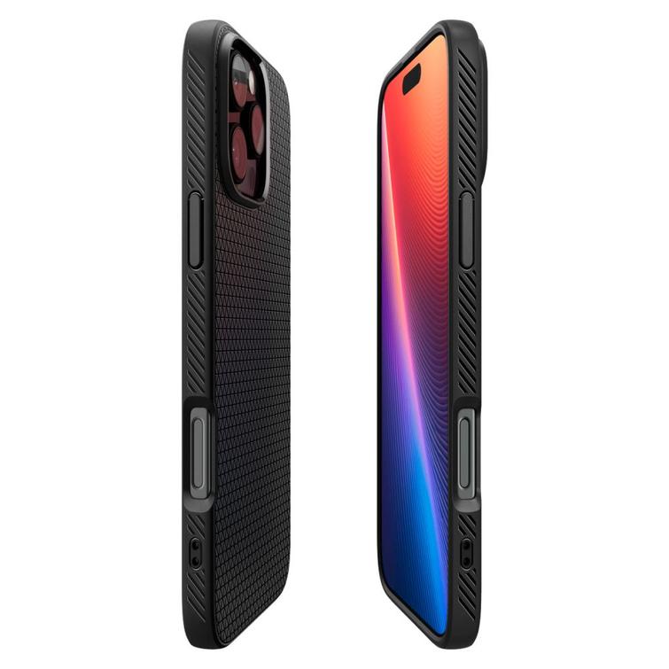 Spigen Liquid Air -suojakuori iPhone 16 Pro 6,3":lle mattamusta