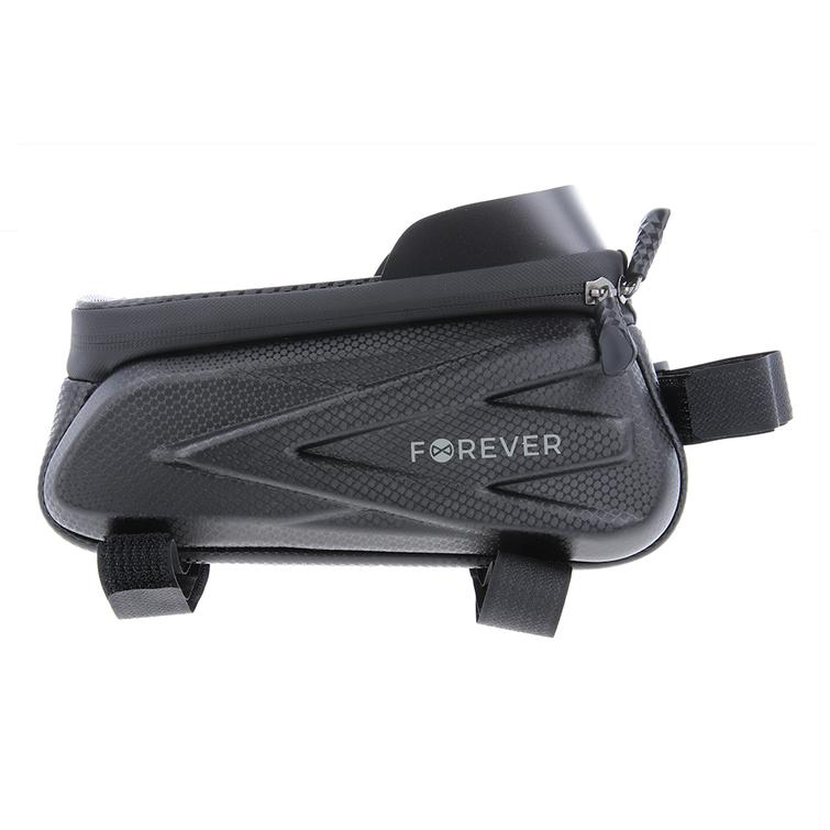 Vedenpit&auml;v&auml; py&ouml;r&auml;n runkolaukku kuorisivuilla ja puhelinpidikkeell&auml; Forever Outdoor musta