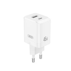 XO-seinälaturi CE36 PD 45W 1x USB-C 1x USB valkoinen