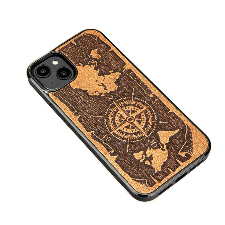 Bewood-suojakuori iPhone 15 Plus 6,7":lle, Compass Rose Merbau