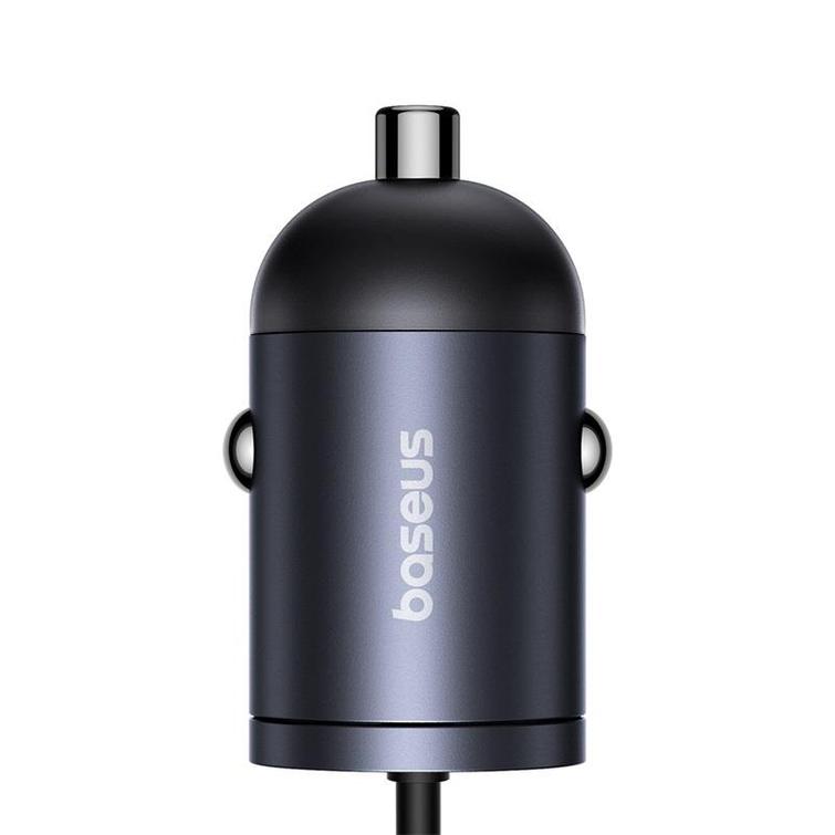 żBaseus Tiny Star Mini Car Charger (C+C Cable Included) 30W Cosmic Black