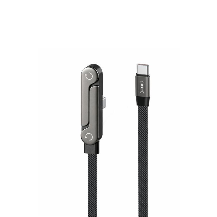 XO-kaapeli NB-Q311 PD USB-C - USB-C 1,5m 240W musta litte&auml; taitettavalla jalustatukella