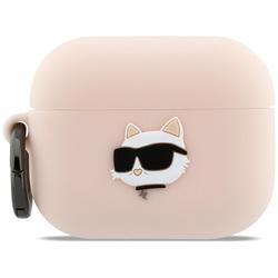 Karl Lagerfeld Silicone Chaupette Head 3D case for AirPods Pro 3 pink