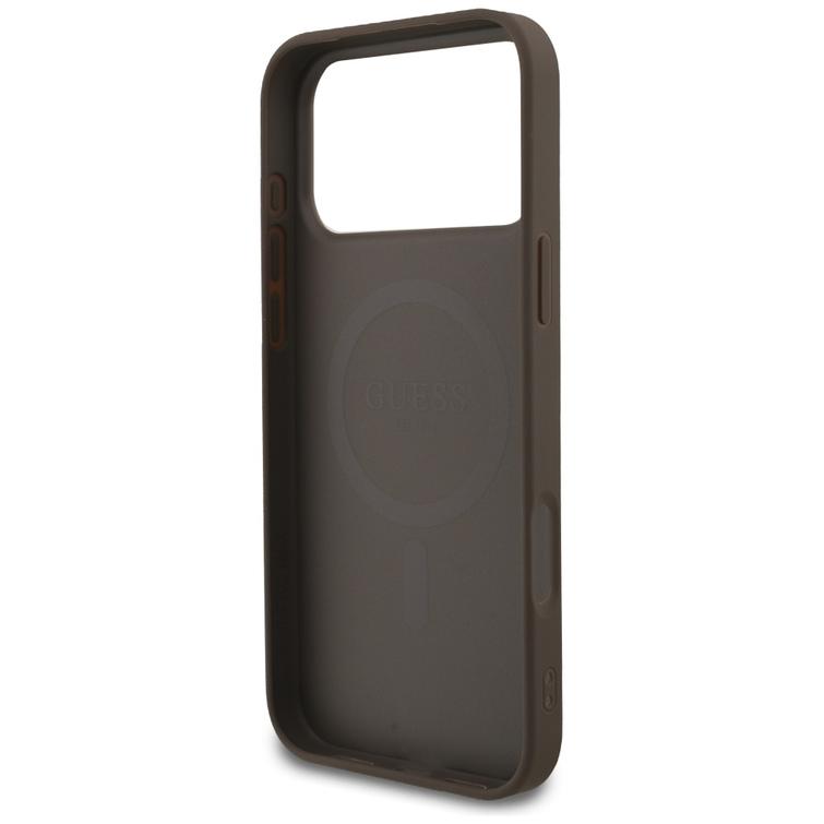 Guess 4G Ring Classic Logo MagSafe case for iPhone 17 Pro Max brown