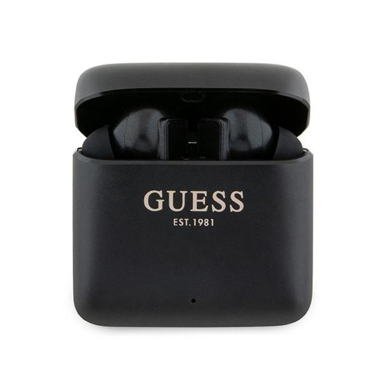 Guess Bluetooth-kuulokkeet GUTWSSU20ALEGK TWS + latausasema mustat printtilogolla