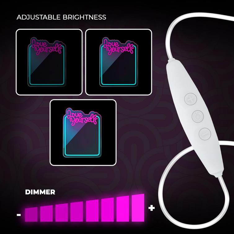 Neonpeili LED Rakasta itse&auml;si turkoosi pinkki FMNE01 Forever Light