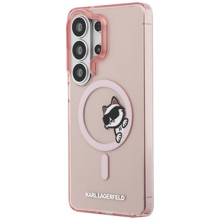 Karl Lagerfeld case IML Peekaboo Choupette MagSafe for Samsung Galaxy S26 Ultra pink