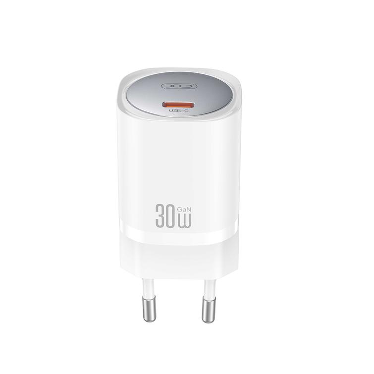 XO-seinälaturi CE20 PD 30W 1x USB-C valkoinen + USB-C-kaapeli - USB-C