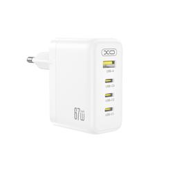 XO-sein&auml;laturi CE39 PD 67W 3x USB-C 1x USB Valkoinen