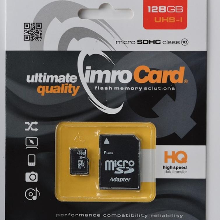 Imro muistikortti 128GB microSDXC cl. 10 UHS-3 + adapteri