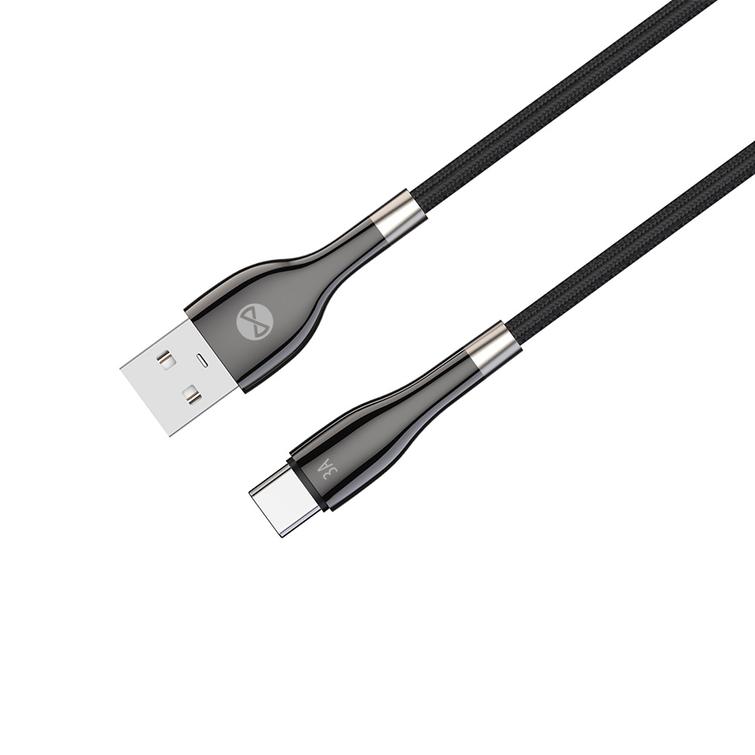 Forever Sleek USB-C-kaapeli - USB-C-kaapeli 1,0 m 3A musta