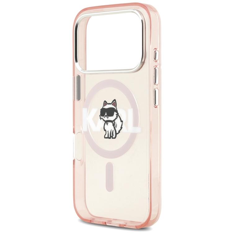 Karl Lagerfeld suojakuori iPhone 17 Pro 6,3" IML Choupette Sketch Logo MagSafe vaaleanpunainen