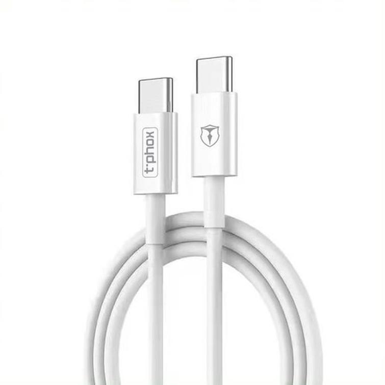 T-PHOX CABLE GLARY LITE SERIES 3W 1M USB-C/USB-C WHITE