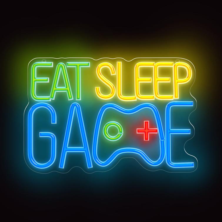 Forever Light Neon PLEXI LED EAT SLEEP GAME multicolor FPNE33
