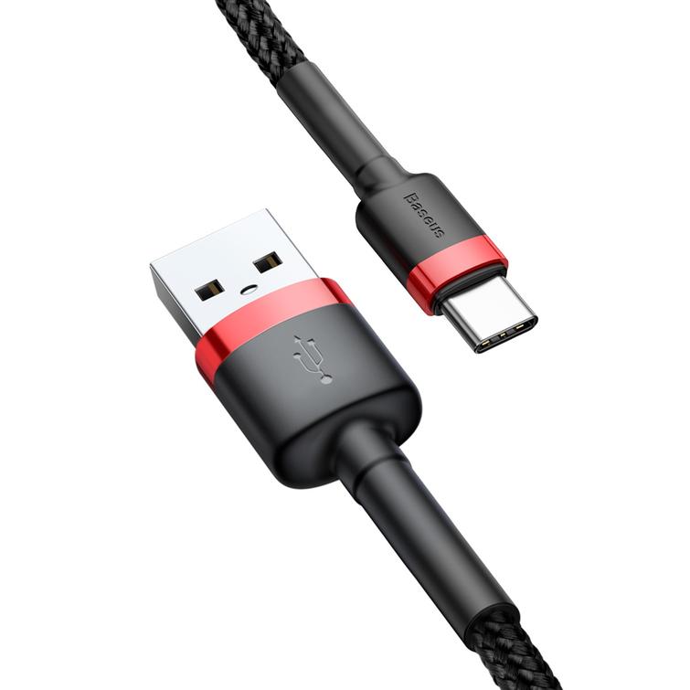 Baseus-kaapeli Cafule USB - USB-C 2,0 m 2A puna-musta