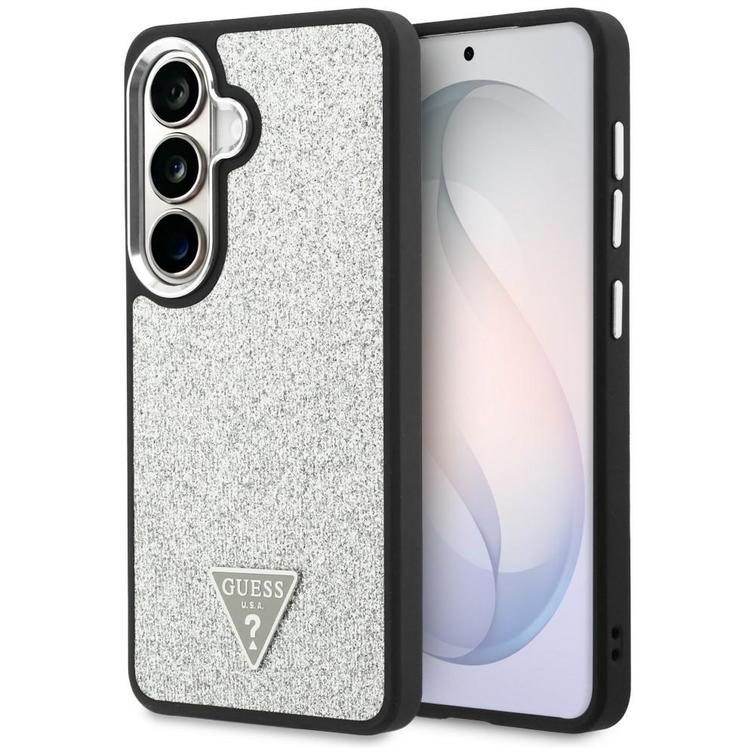 Guess case Fixed Glitter Triangle MagSafe for Samsung Galaxy S26 silver