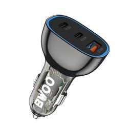 BWOO PD autolaturi 2x USB-C-portti + USB-A 68W musta